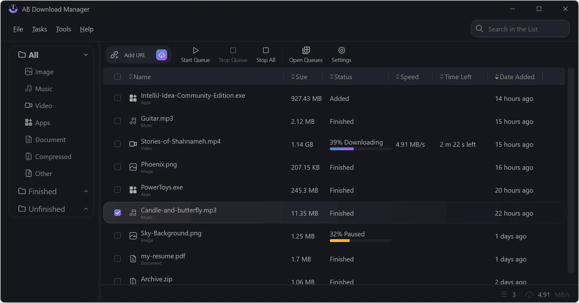 AB Download Manager — captura de tela 3